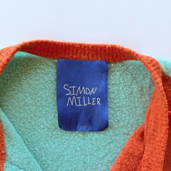 Simon Miller Didi Colorblock Cardigan Sweater in Blue, Orange & Yellow Size L - Picture 9 of 14